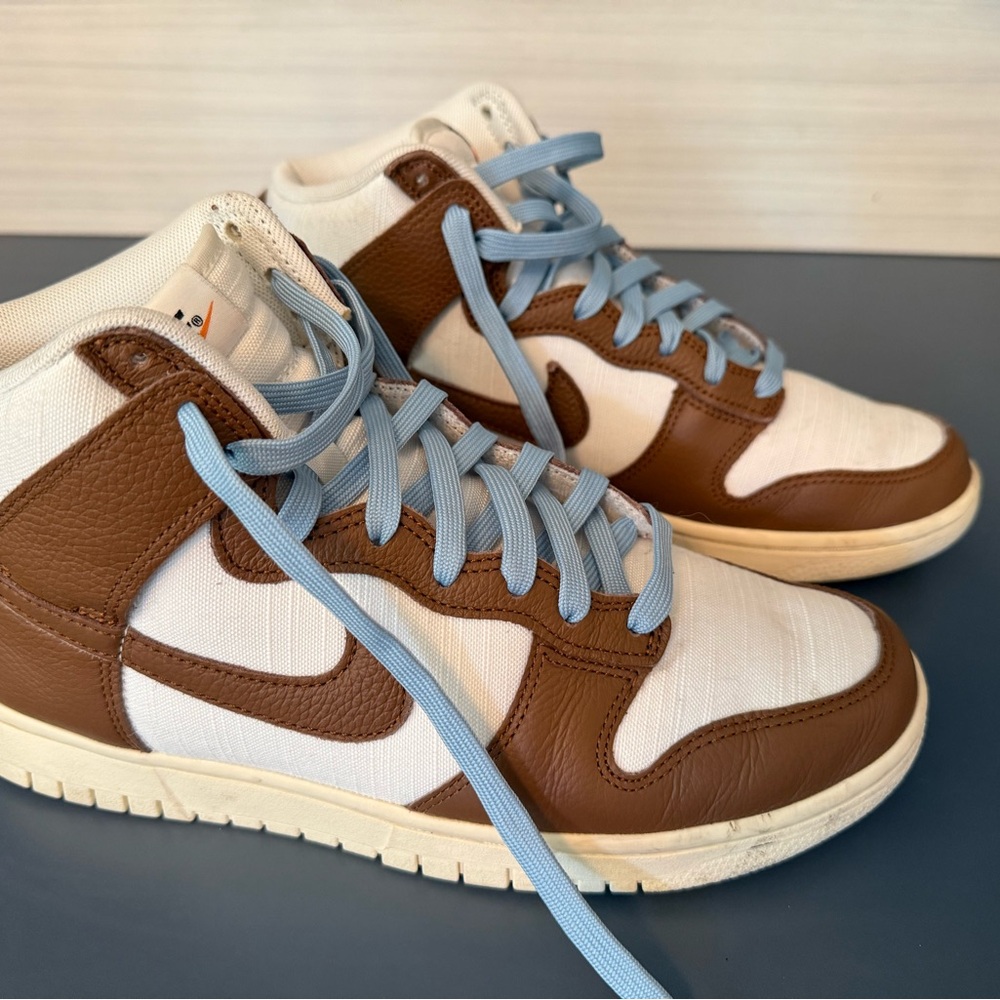 Nike Brown and Cream High-Top Sneakers
